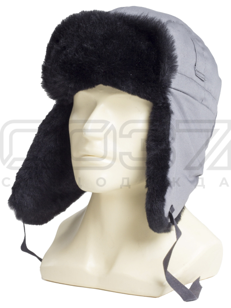Шапка-ушанка Полюс цв.серый тк.полиэстер 1